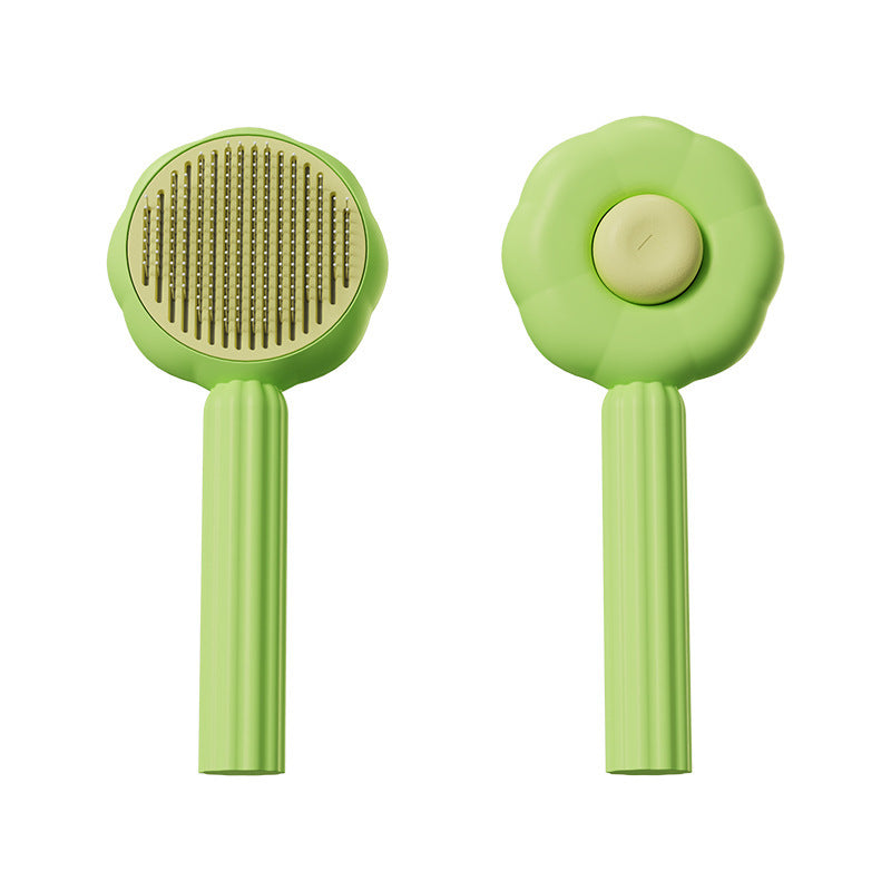 Sunflower Cat Brush Self-Cleaning Hair Removal Comb for Grooming