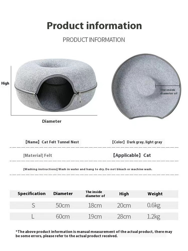 Pet Bed Comfortable Round Cat Tunnel