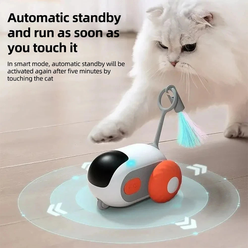 Turbo Tail Cat Toy Three Modes Interactive Electronic Smart Cat Toy Remote Control Rechargeable Automatic Moving  Cat Exercise