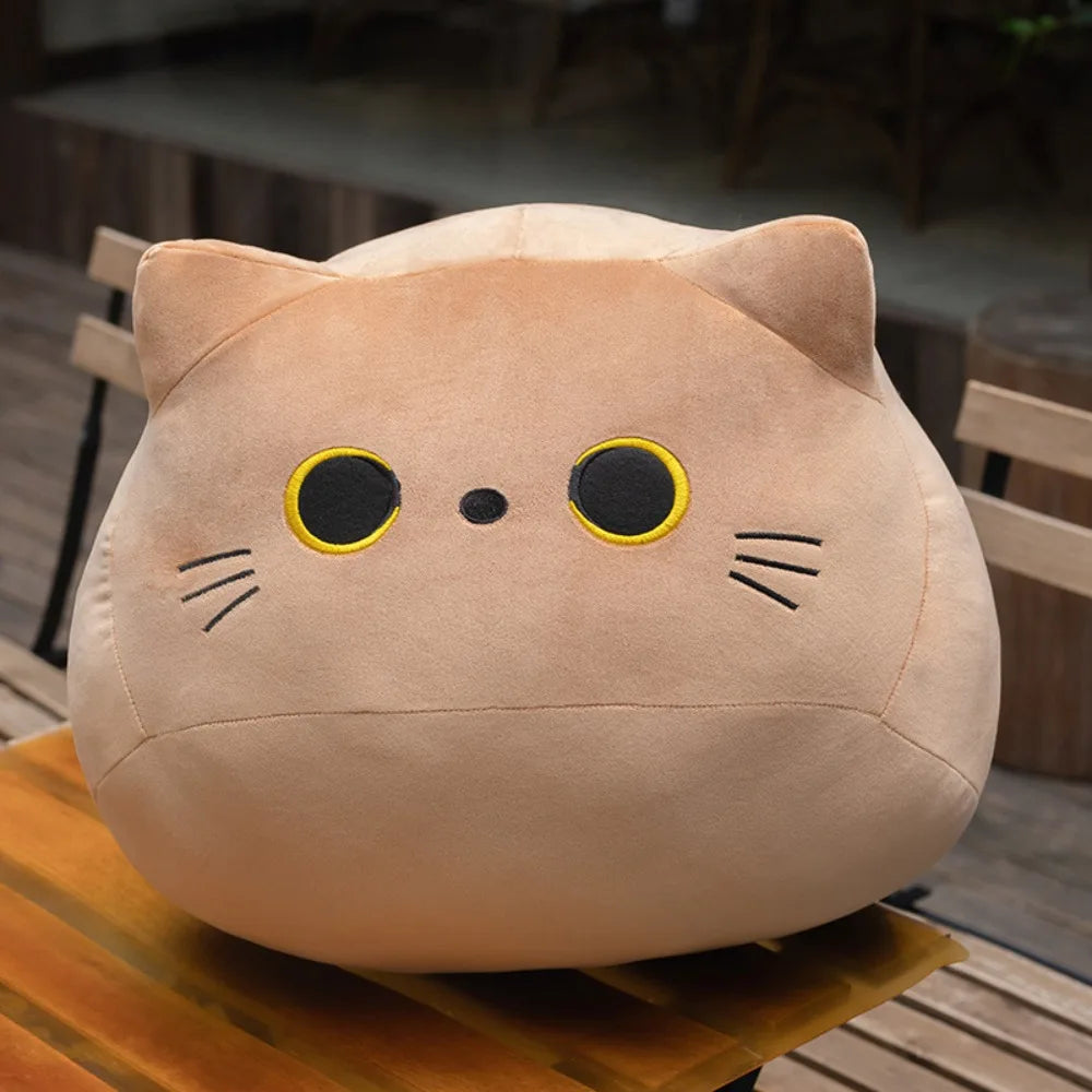 Ins 10/30CM Black Cat Plush Pillow Cartoon Cat Head Plushie Stuffed Toys Cat Doll Girl