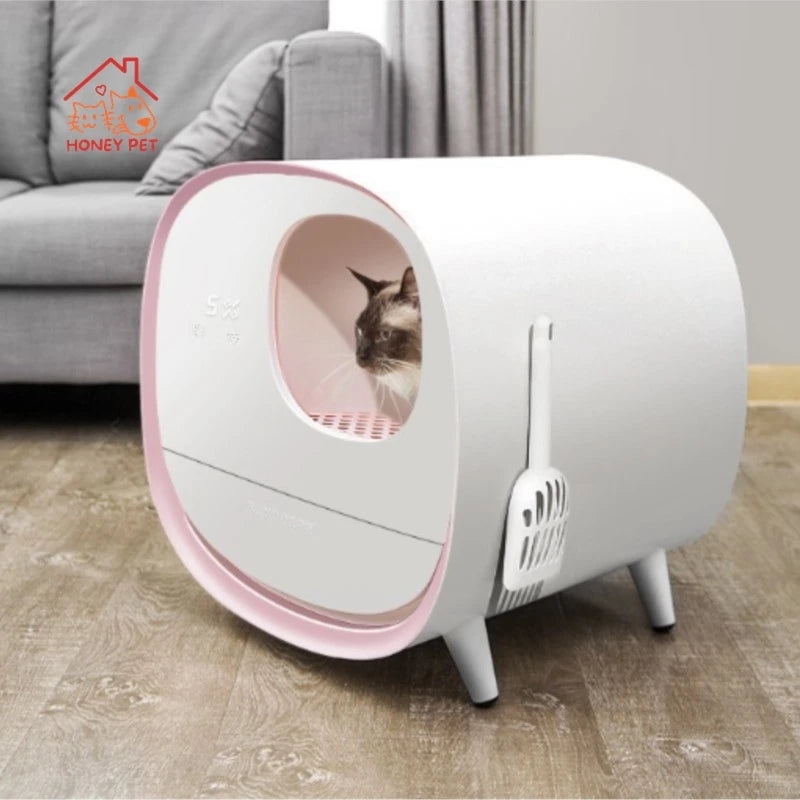 HONEY PETSmart Cat Litter Box Deodorizing Anti-splash Pedal Channel Fully Enclosed Drawer Type Cat Toilet, Cat Supplies Hot New