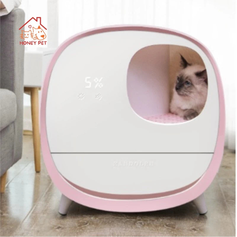 HONEY PETSmart Cat Litter Box Deodorizing Anti-splash Pedal Channel Fully Enclosed Drawer Type Cat Toilet, Cat Supplies Hot New