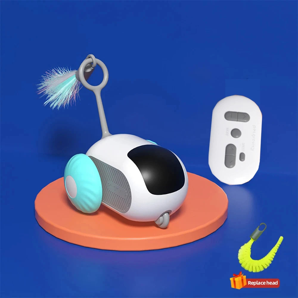 Turbo Tail Cat Toy Three Modes Interactive Electronic Smart Cat Toy Remote Control Rechargeable Automatic Moving  Cat Exercise