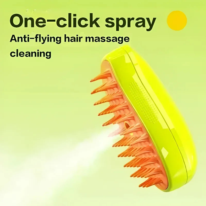 Cat Comb with Steam Spray for Grooming Hair Removal and Massage