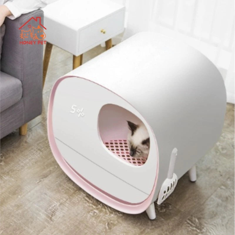 HONEY PETSmart Cat Litter Box Deodorizing Anti-splash Pedal Channel Fully Enclosed Drawer Type Cat Toilet, Cat Supplies Hot New