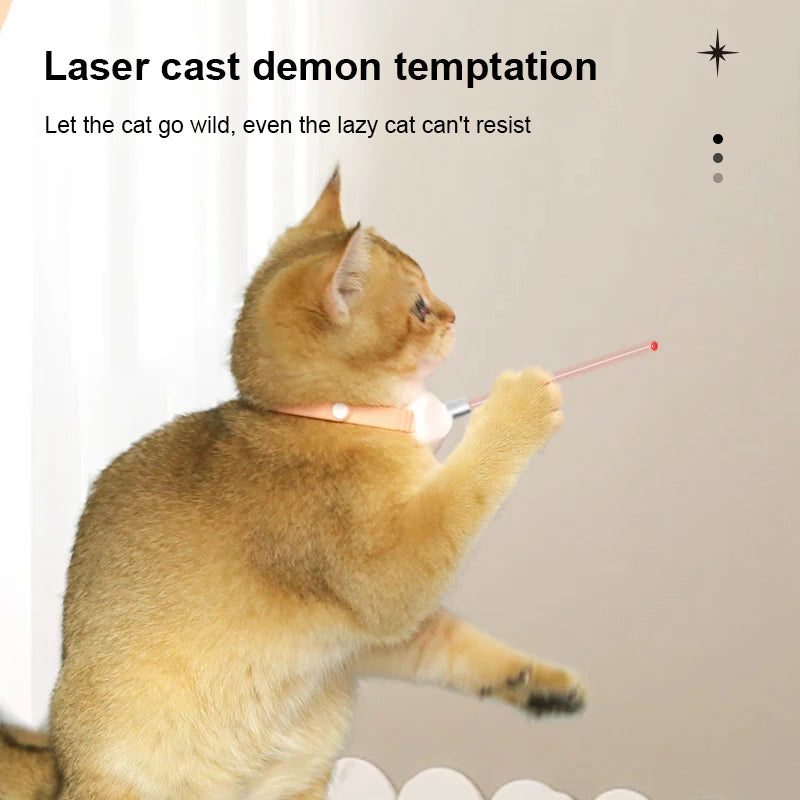 Smart laser cat-teasing collar adjustable USB charging infrared cat-teasing stick Cat interactive self hi cat toy