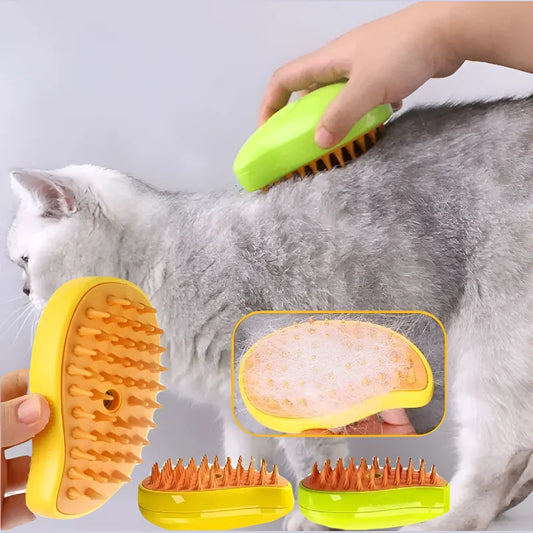 Cat Comb with Steam Spray for Grooming Hair Removal and Massage