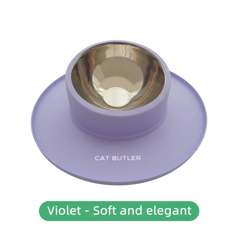 Silicone stainless steel pet tableware household anti-spill cat food bowl pet supplies dog food bowl fixed dog waterer