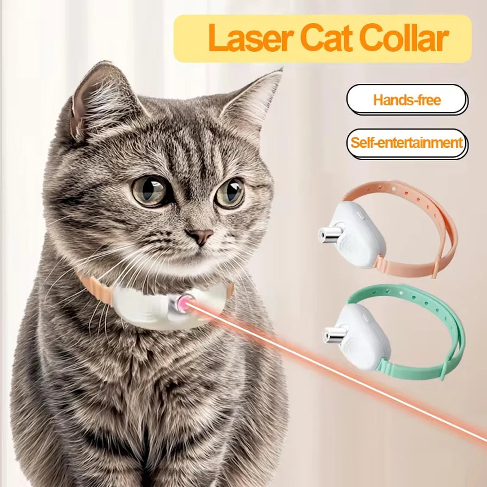 Smart laser cat-teasing collar adjustable USB charging infrared cat-teasing stick Cat interactive self hi cat toy